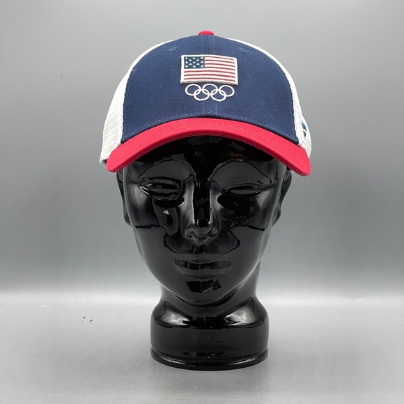 Team USA Baseball Cap Adult's Red White Blue Trucker Olympics Adjustable NWT - Picture 3 of 11